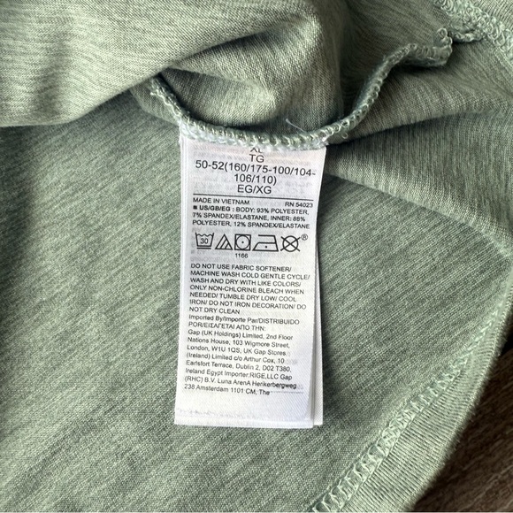 GapFit Brushed Tech Jersey Dress with Built in Shorts in Sage - Picture 9 of 15